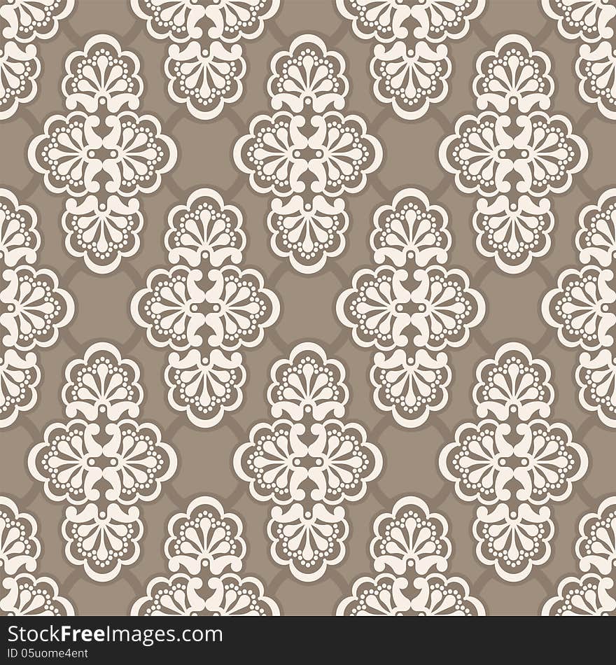 Seamless retro background. Floral vector seamless pattern