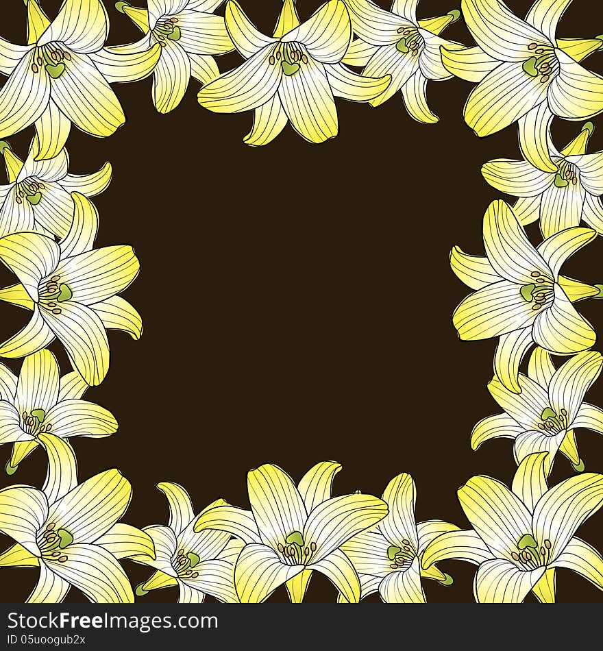 Vector summer background with flowers. Vector summer background with flowers