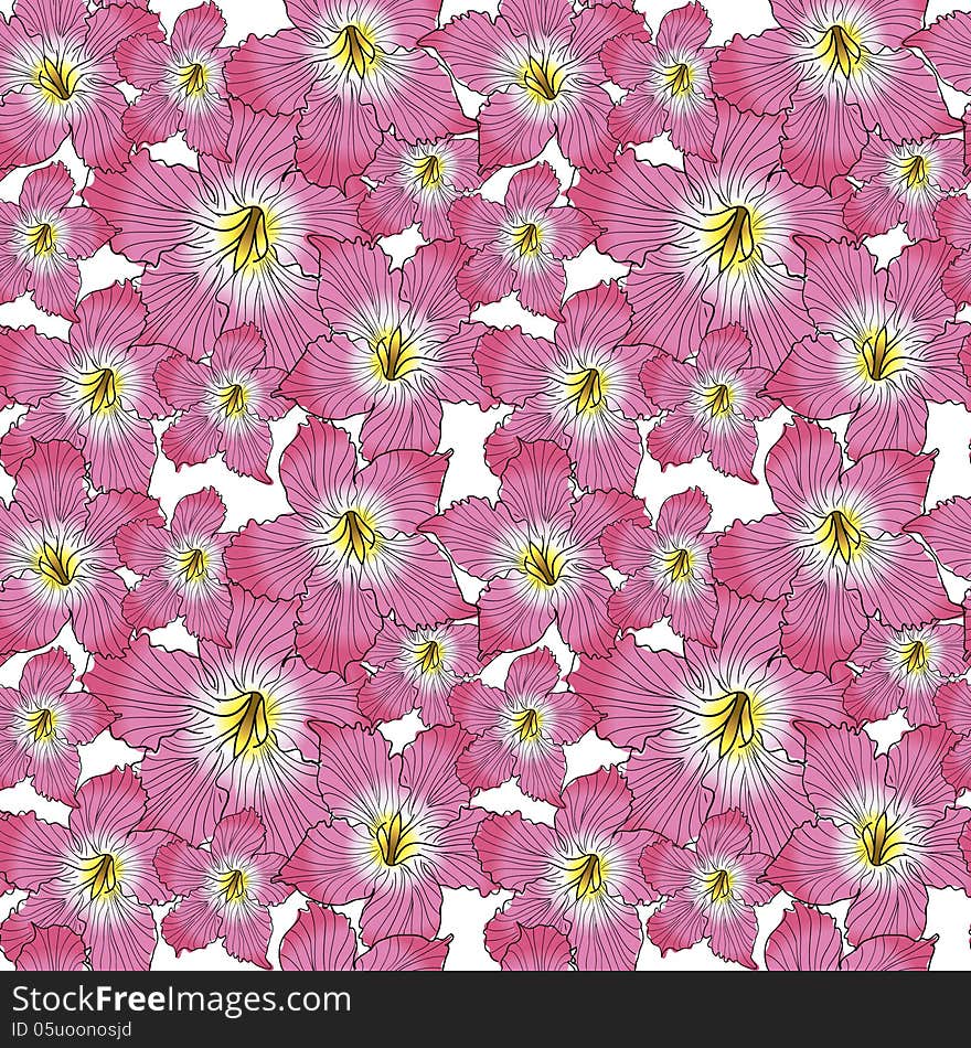 Vector seamless background with flowers. Vector seamless background with flowers