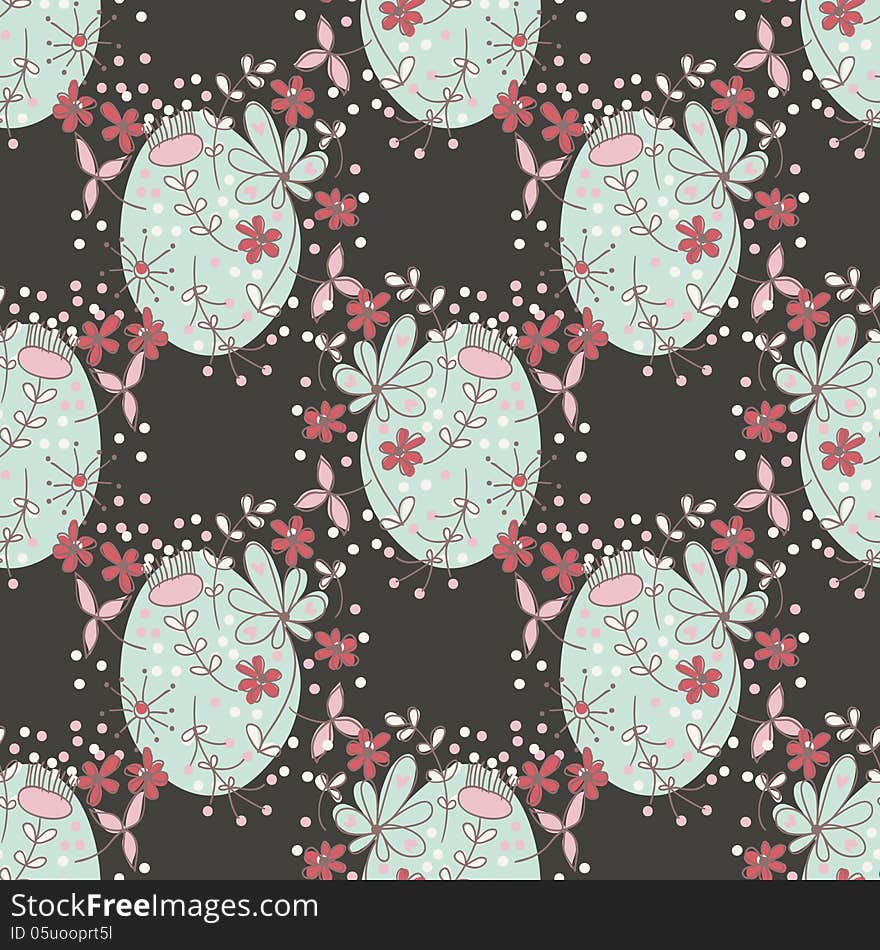 Vector seamless background with flowers. Vector seamless background with flowers