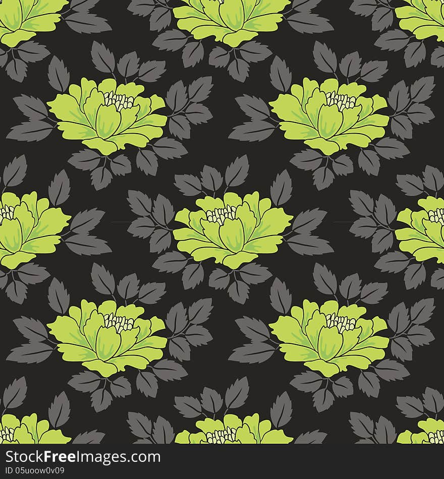 Vector seamless background with flowers. Vector seamless background with flowers