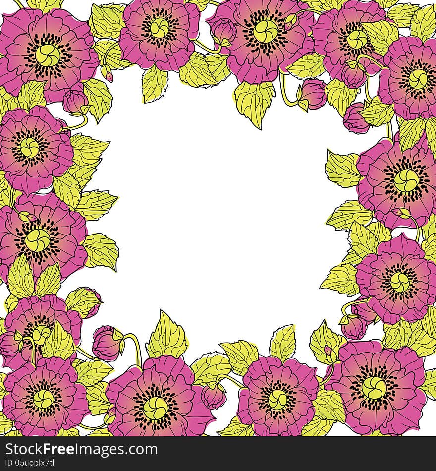 Vector summer background with flowers. Vector summer background with flowers