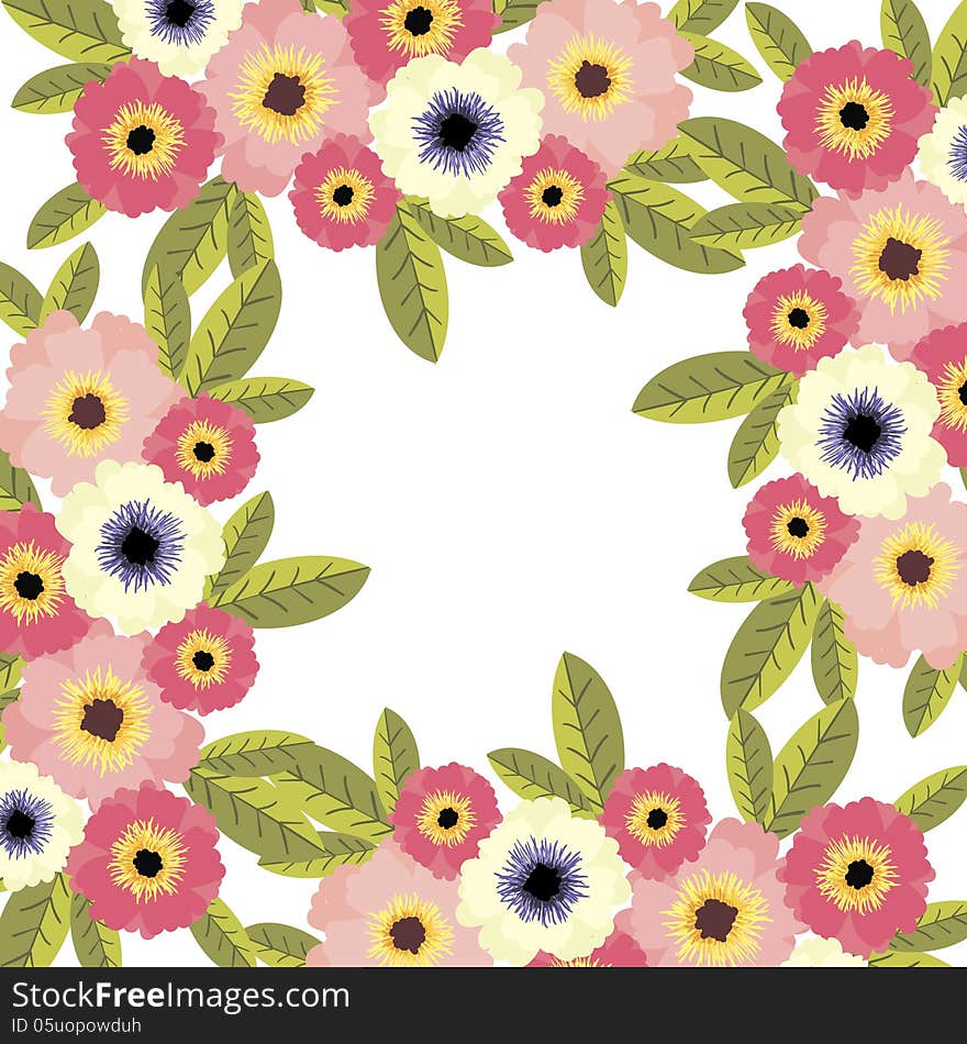 Vector summer background with flowers. Vector summer background with flowers