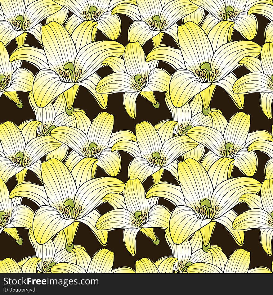 Vector seamless background with flowers. Vector seamless background with flowers