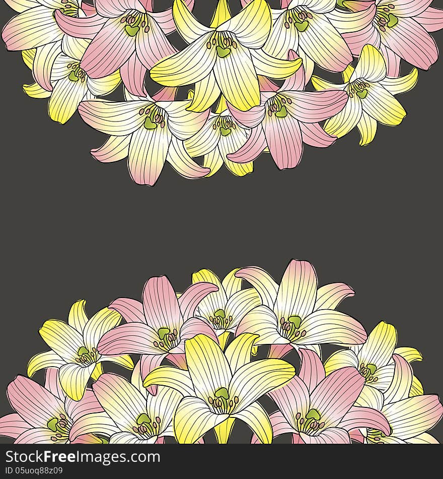 Vector summer background with flowers. Vector summer background with flowers