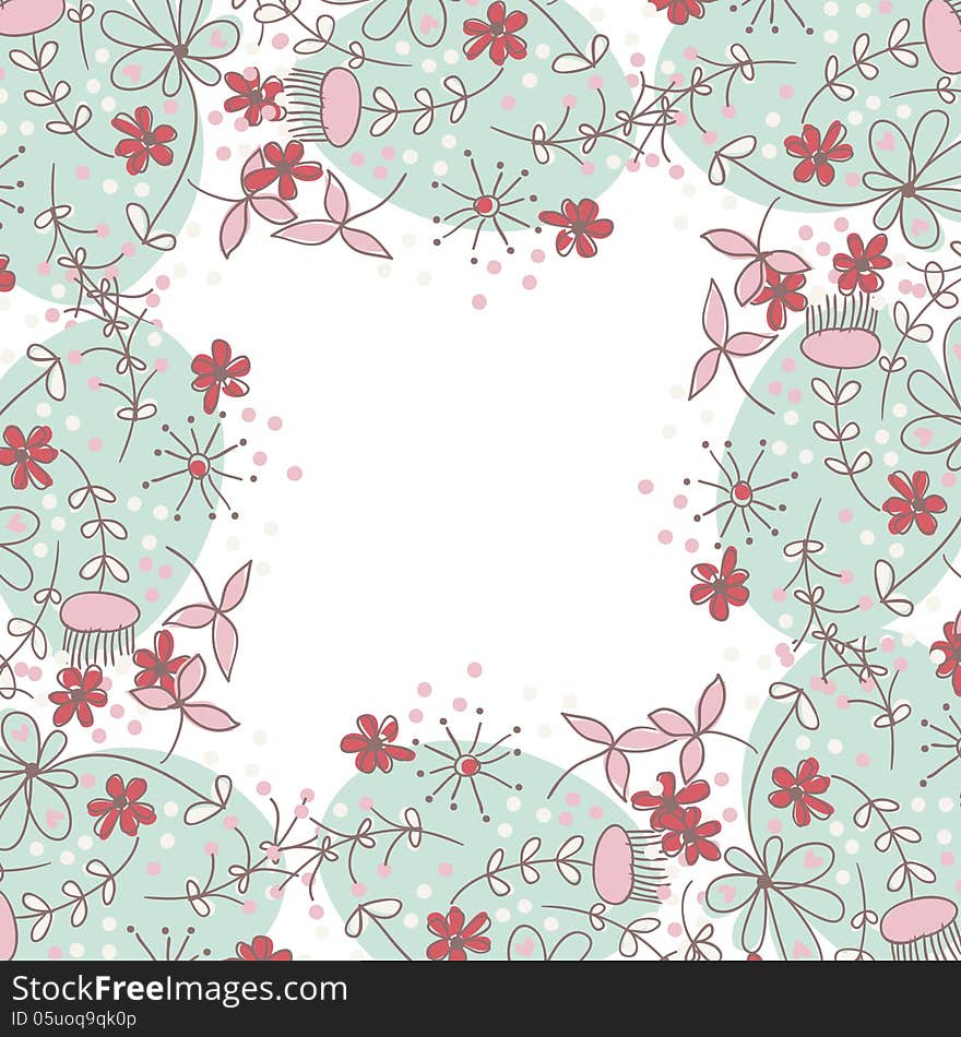 Vector summer background with flowers. Vector summer background with flowers