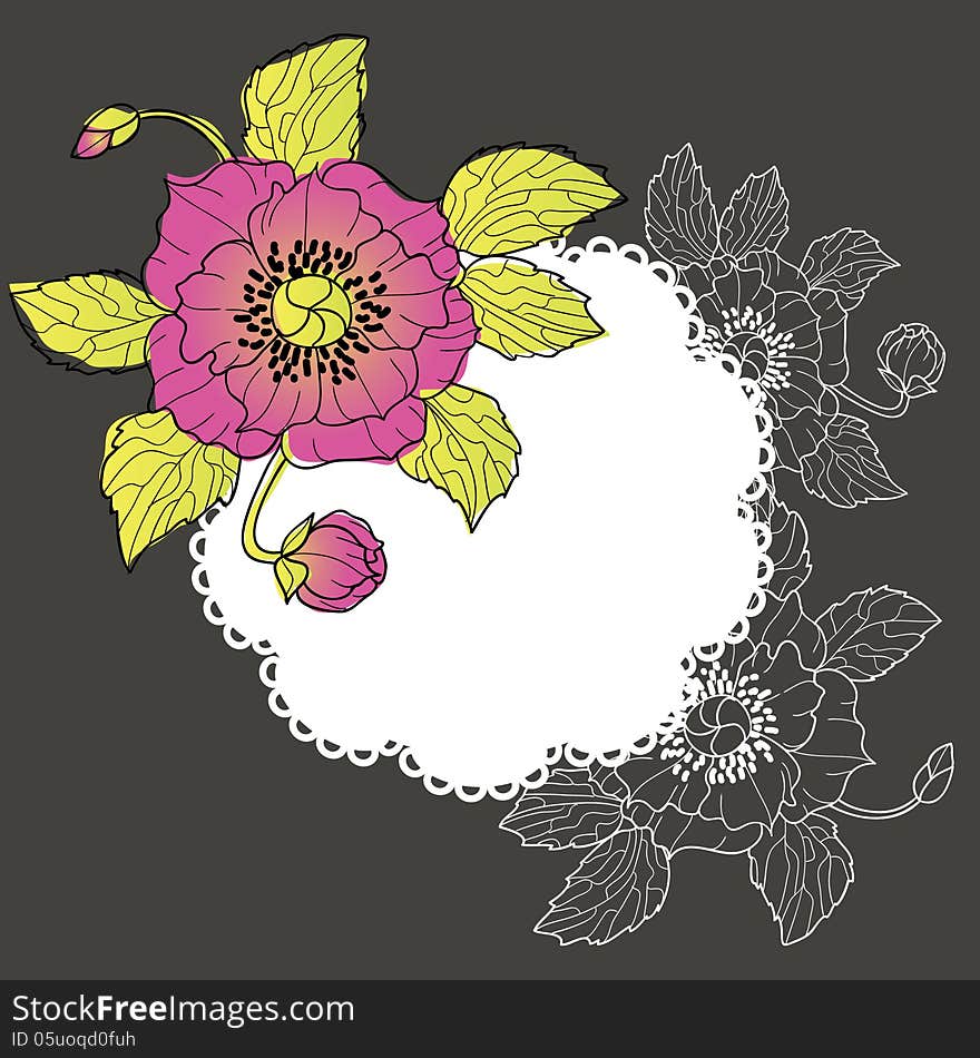 Vector summer background with flowers. Vector summer background with flowers