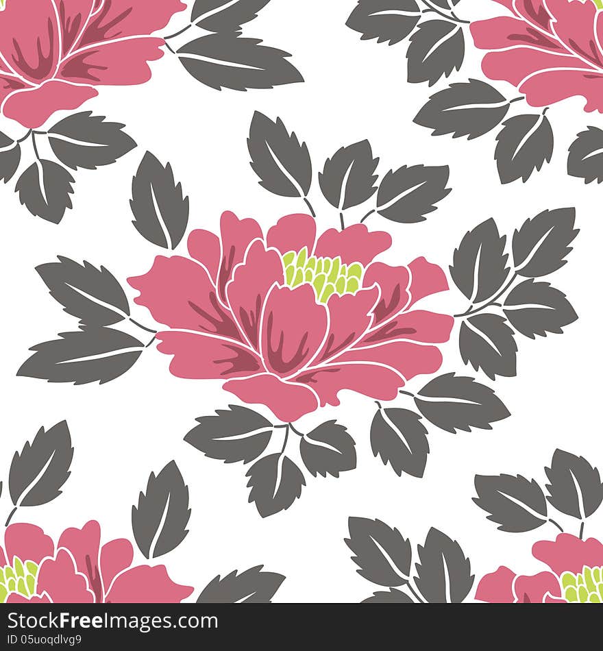 Vector seamless background with flowers. Vector seamless background with flowers