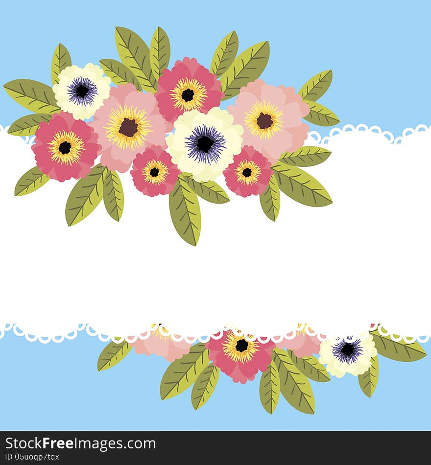 Vector summer background with flowers. Vector summer background with flowers