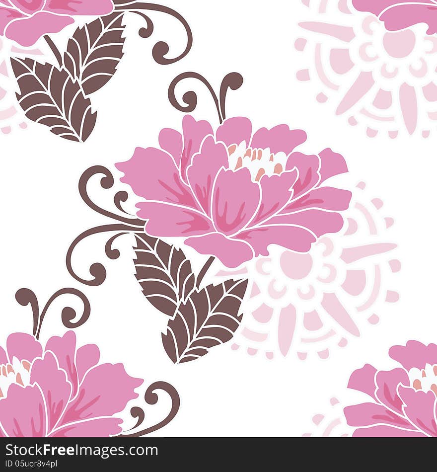 Vector seamless background with flowers. Vector seamless background with flowers