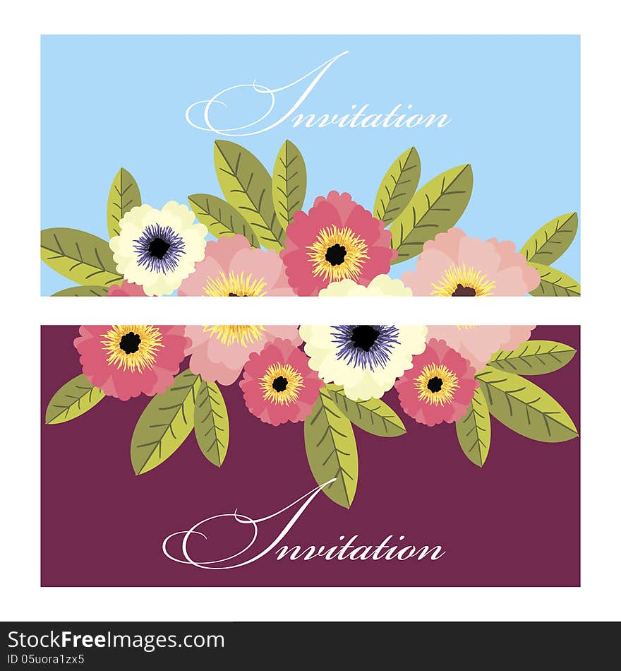 Vector summer background with flowers. Vector summer background with flowers