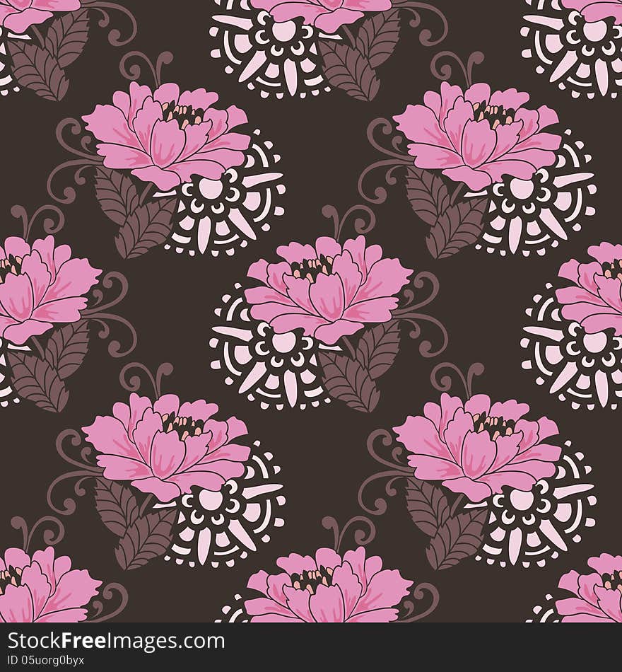 Vector seamless background with flowers. Vector seamless background with flowers