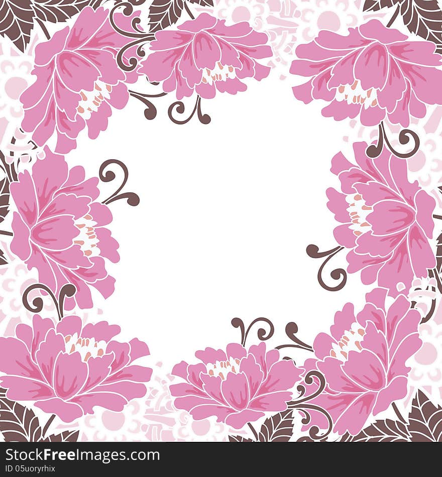 Vector summer background with flowers. Vector summer background with flowers