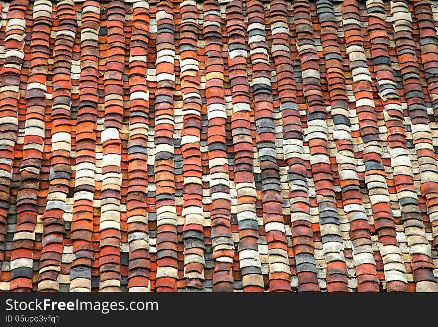 Chinese-style colorful roof tiles background