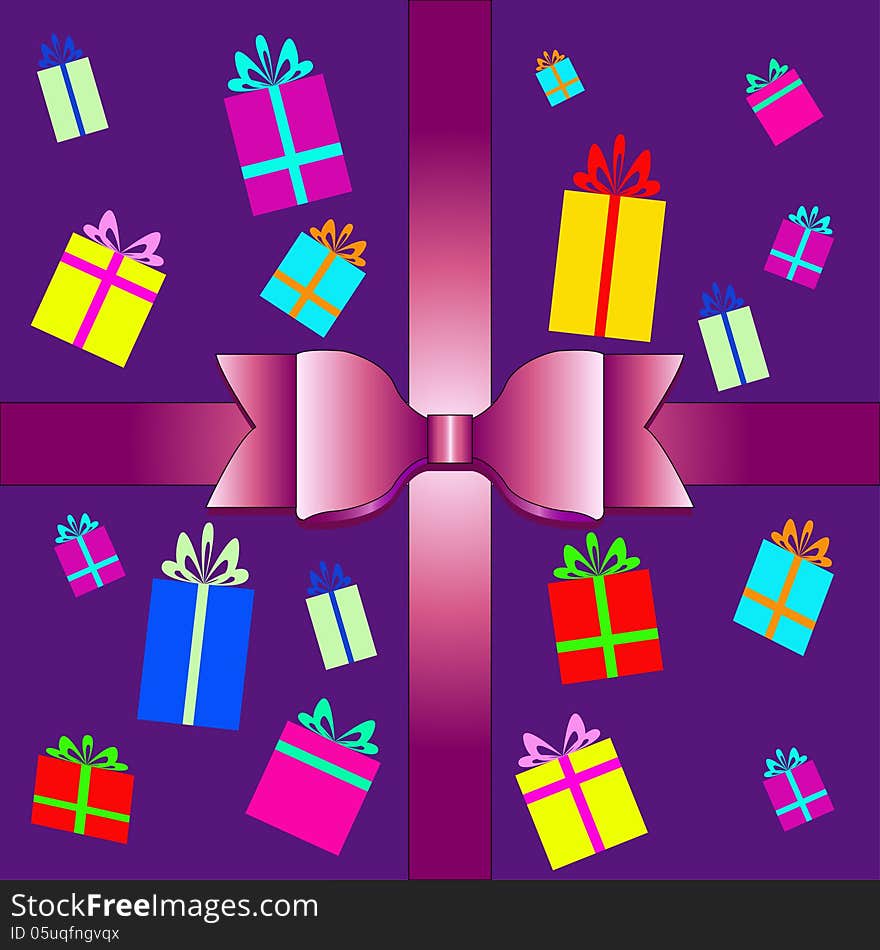 Vector set of colorful gift box symbols. Vector illustration.