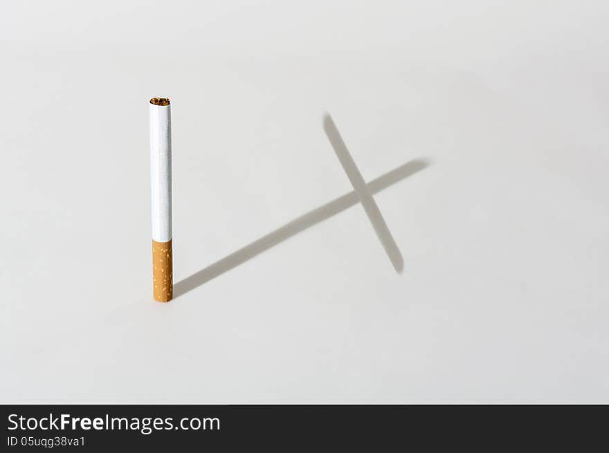 Smoking kills cigarette cross shaped shadow