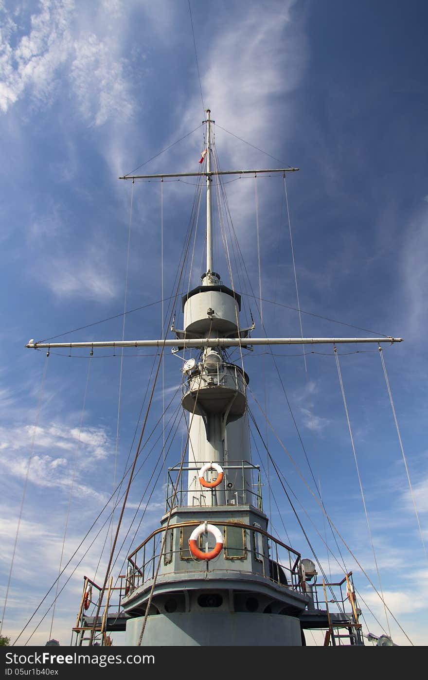 Cabin in deck of cruiser Avrora in Saint-Petersburg, Russia