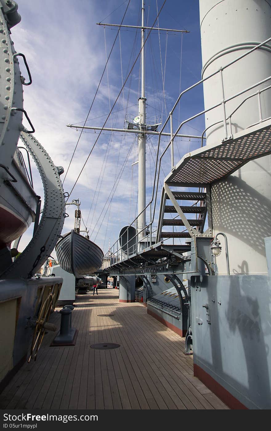 Cruiser Avrora in Saint-Petersburg, Russia.