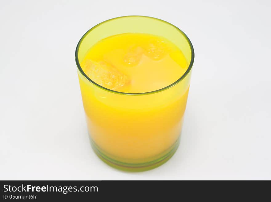 Cool orange juice with ice in a cup. Cool orange juice with ice in a cup