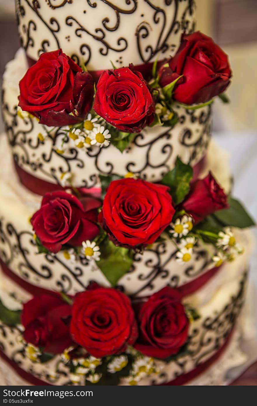 Wedding cake on a table