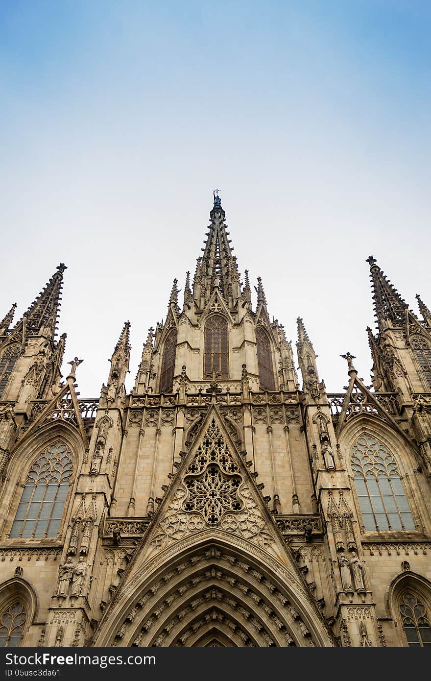 Facade of Catedral Basilica of Barcelona