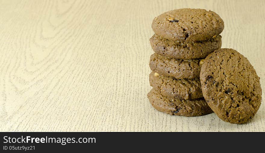 Cookies on wood texture table. Cookies on wood texture table