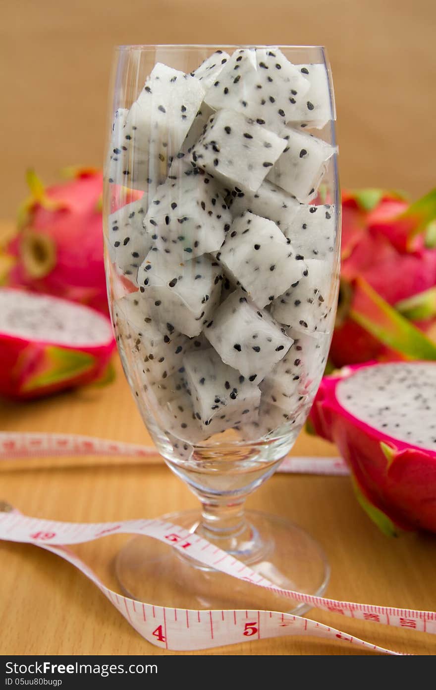 Dragon fruit for dessert, also diet food. Dragon fruit for dessert, also diet food.