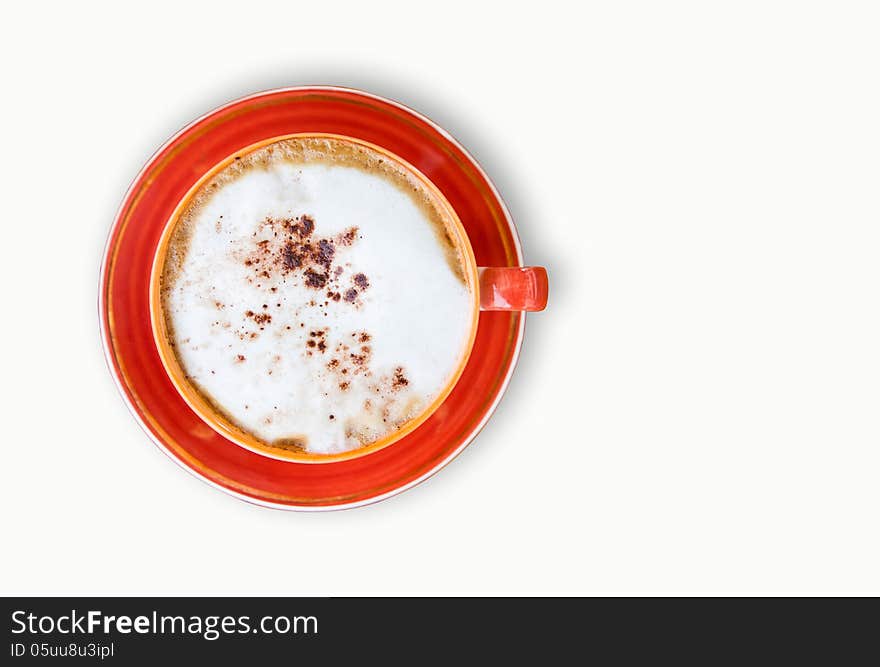 Cappuccino in colorful cup