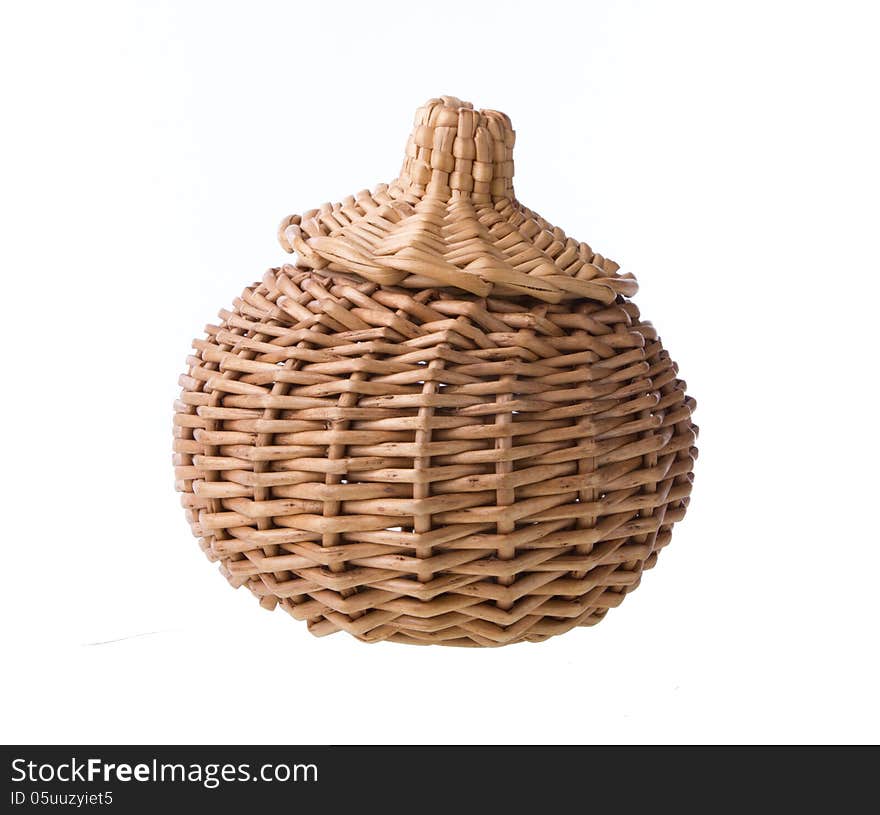 Wicker Basket Isolated On White Background