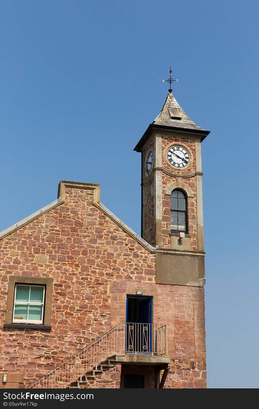 Clock tower at Kingsand Cornwall England United Kingdom. Clock tower at Kingsand Cornwall England United Kingdom