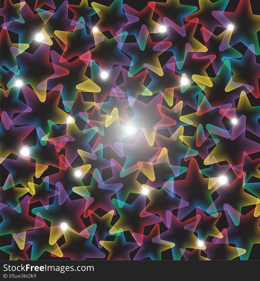 Rainbow stars with lights