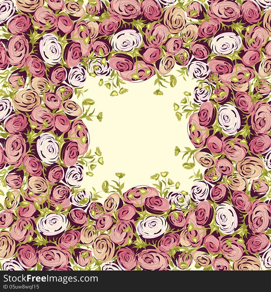 Vector summer background with flowers. Vector summer background with flowers