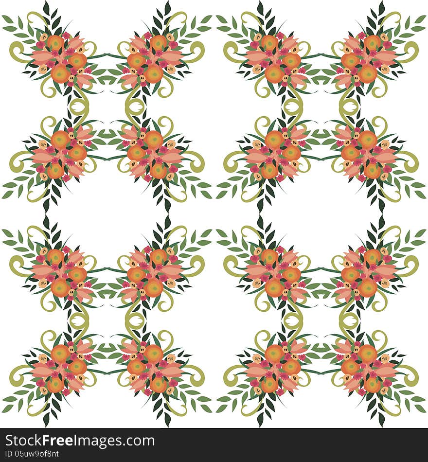 Vector seamless background with flowers. Vector seamless background with flowers