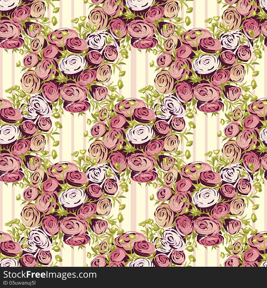 Vector seamless background with flowers. Vector seamless background with flowers