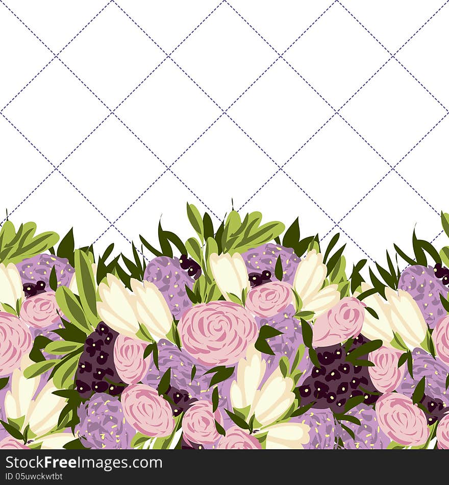 Vector summer background with flowers. Vector summer background with flowers