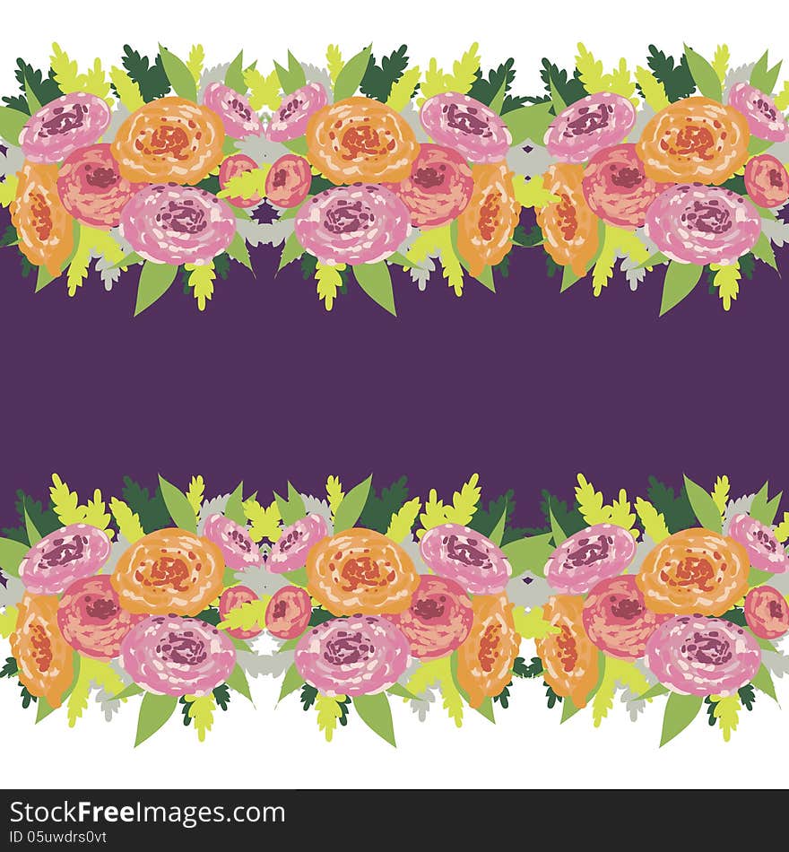 Vector summer background with flowers. Vector summer background with flowers