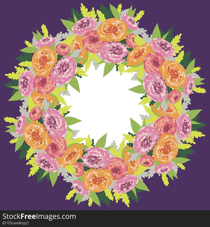 Vector summer background with flowers. Vector summer background with flowers