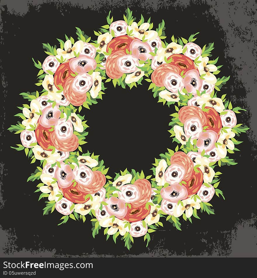 Vector summer background with flowers. Vector summer background with flowers