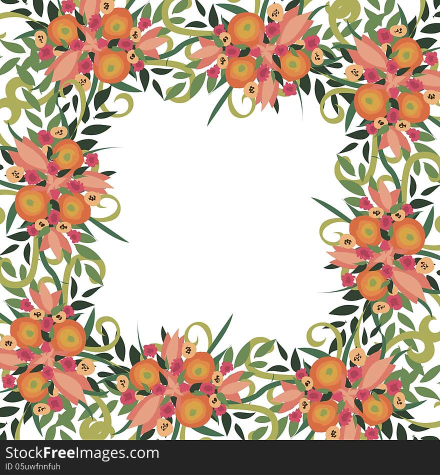 Vector summer background with flowers. Vector summer background with flowers