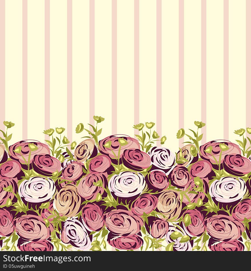 Vector summer background with flowers. Vector summer background with flowers