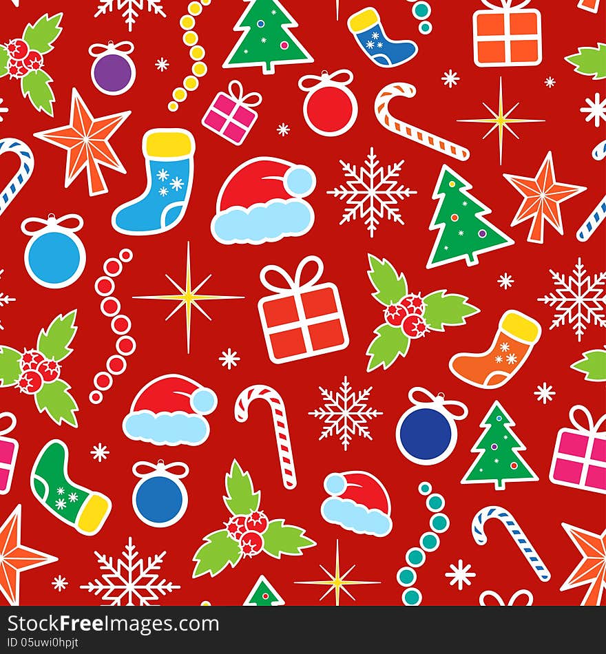 Christmas Seamless Pattern. Vector illustration.