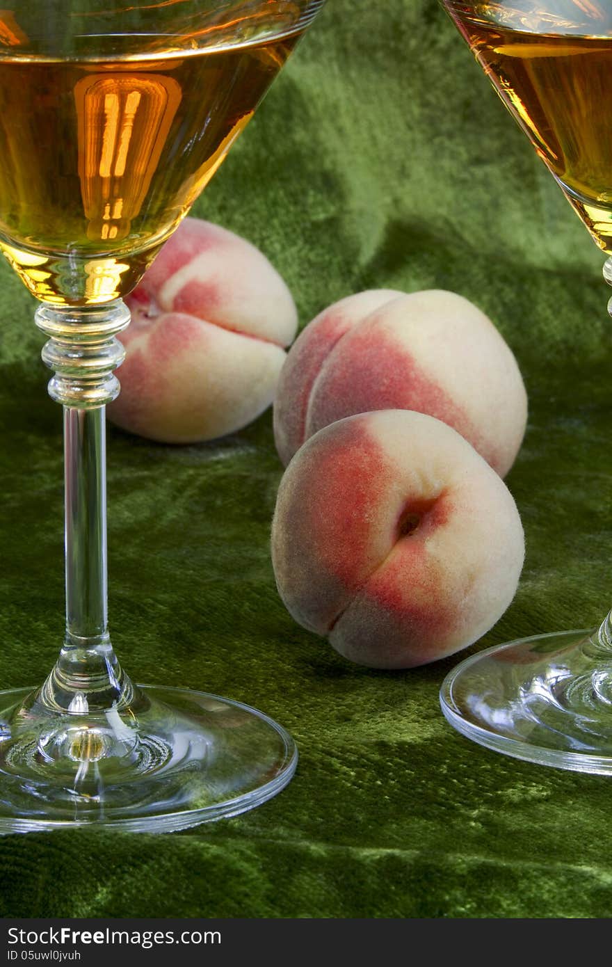 White Wine And Ripe Peaches