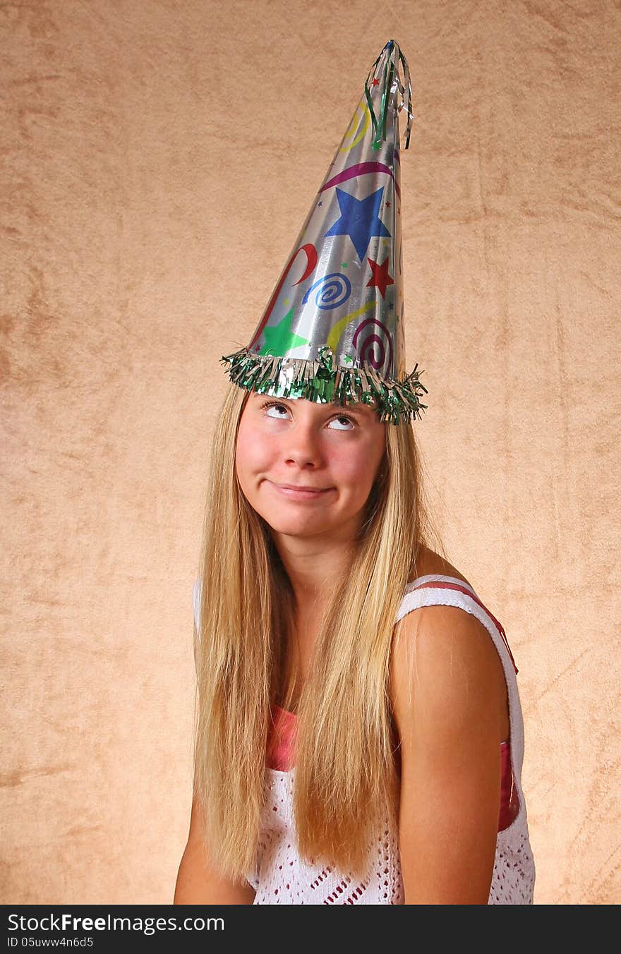 Girl With Birthday Hat