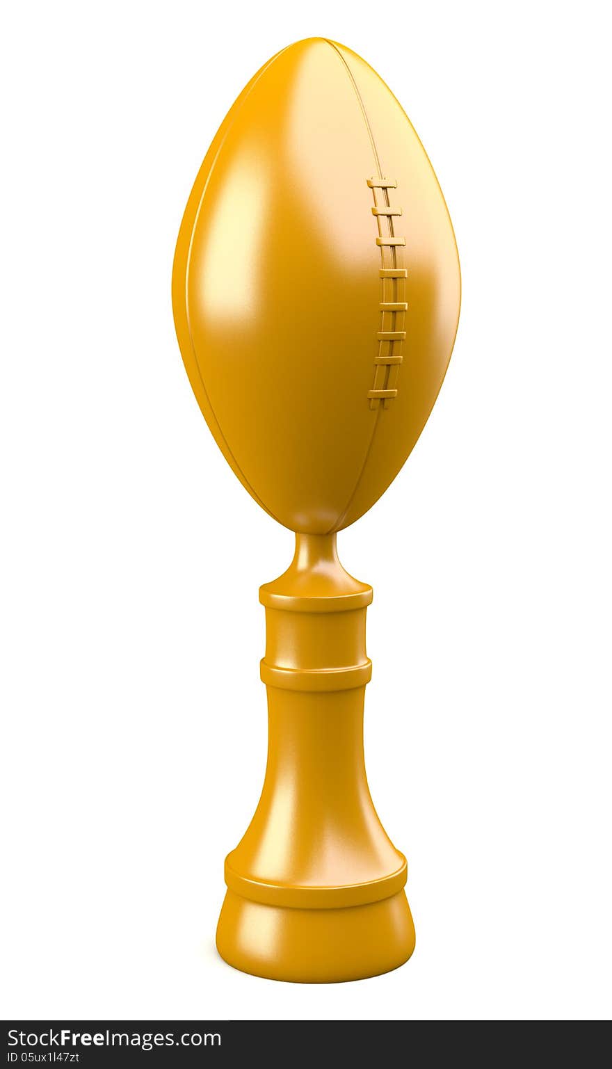 Trophy cup with american football ball