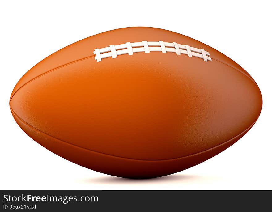 American football bal isolated on white backgroundl. 3d illustration. American football bal isolated on white backgroundl. 3d illustration