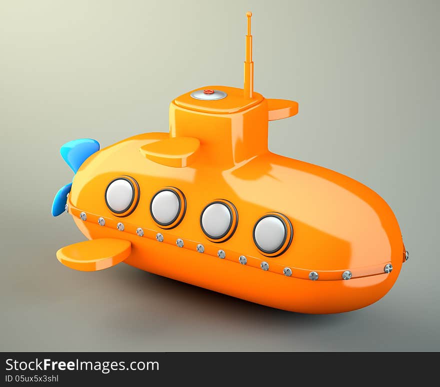 Cartoon-styled Submarine