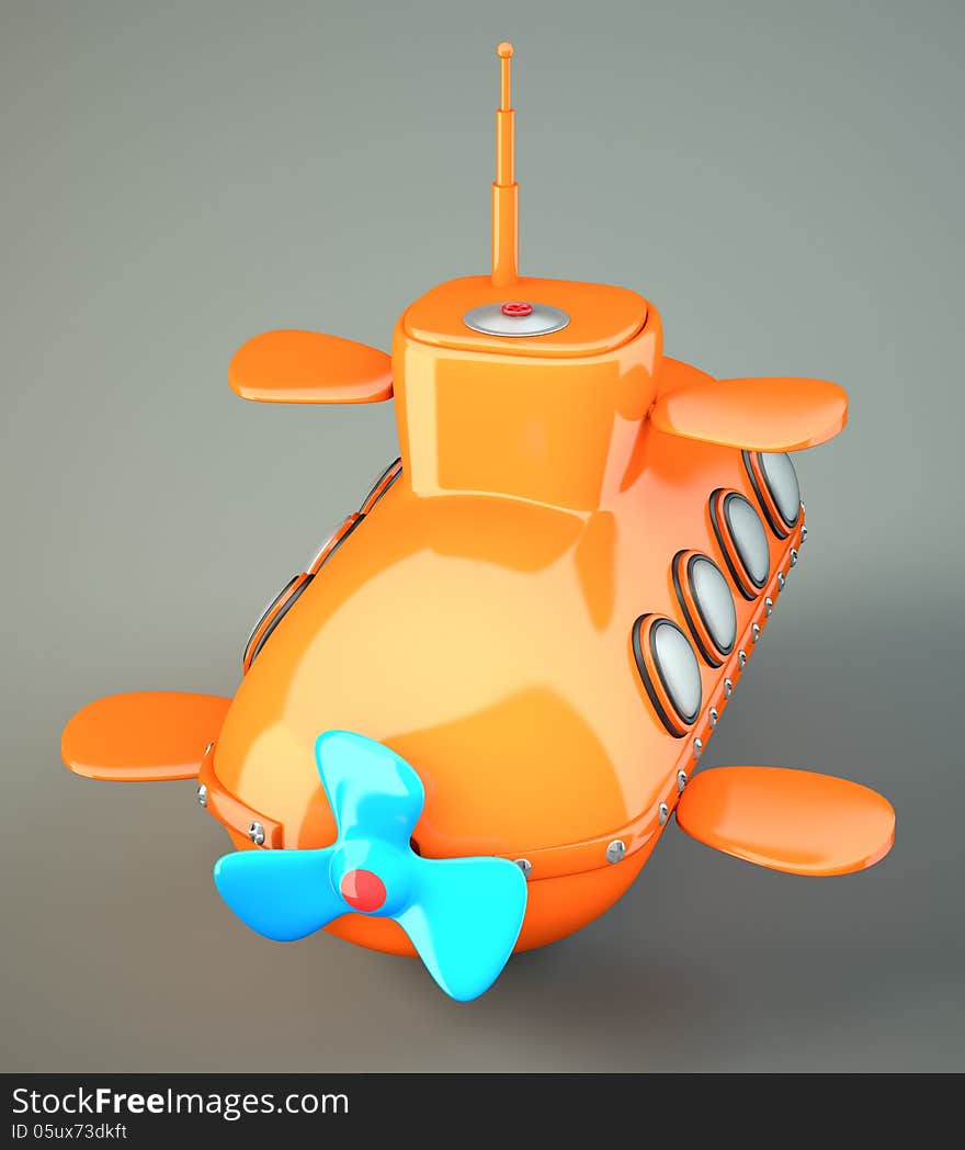 Cartoon-styled Submarine