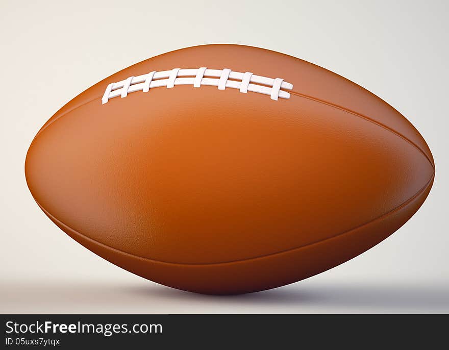 American football ball. 3d illustration