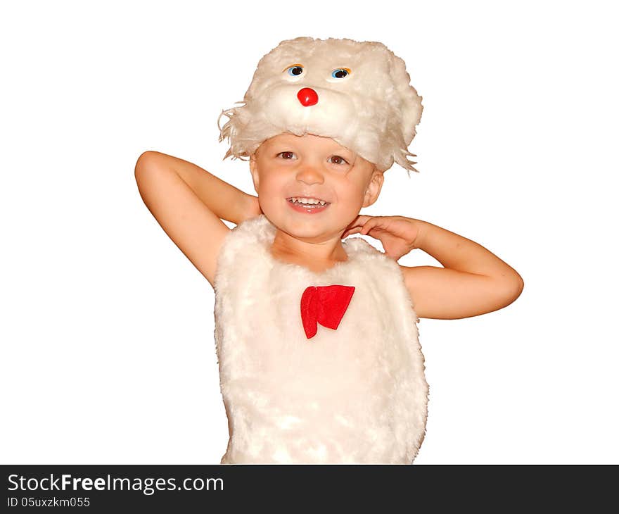 Boy dressed as a rabbit and laughter, new year, birthday. Boy dressed as a rabbit and laughter, new year, birthday