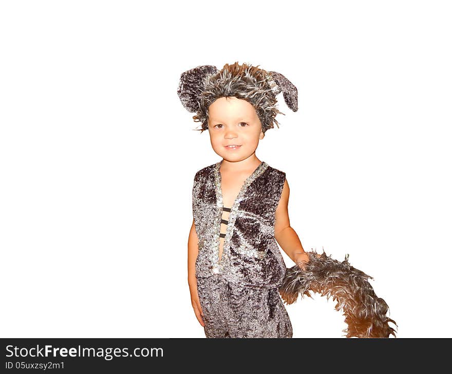 Boy at a party dressed as a wolf, new year, birthday